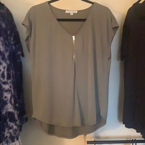 Green zip front top